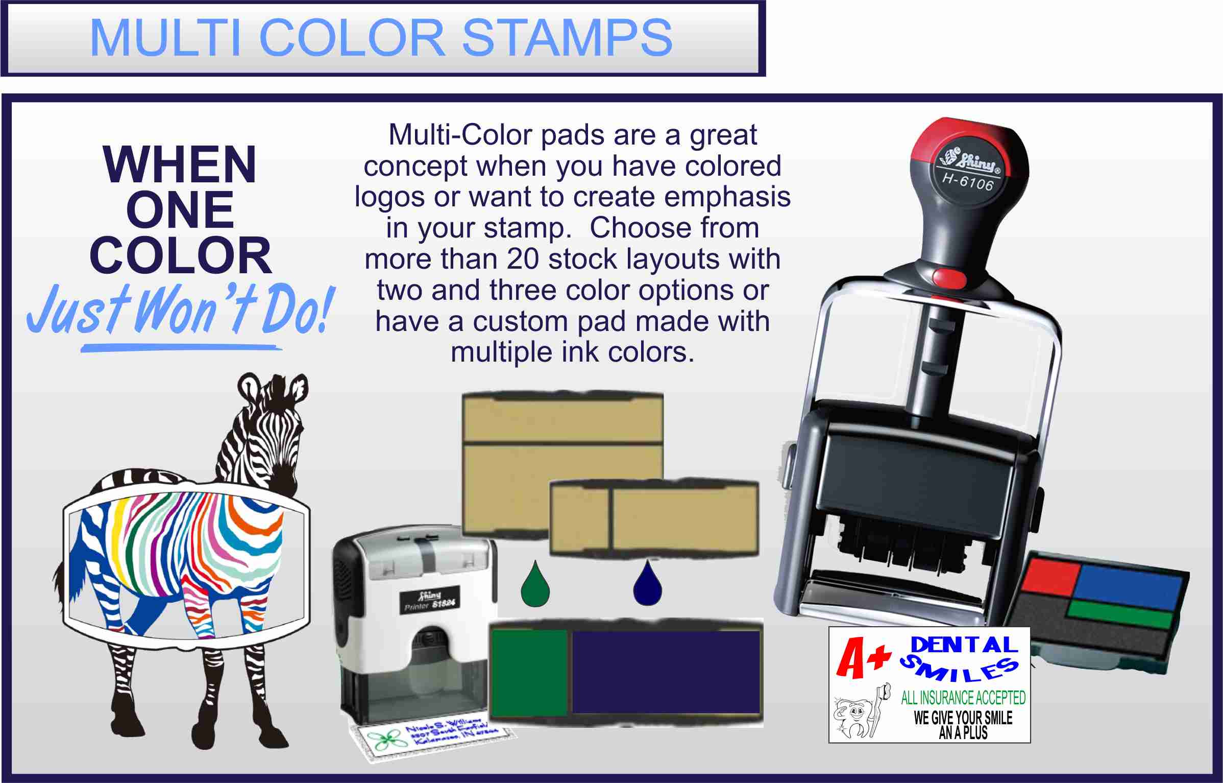 2 COLOR SELF INKING STAMPS